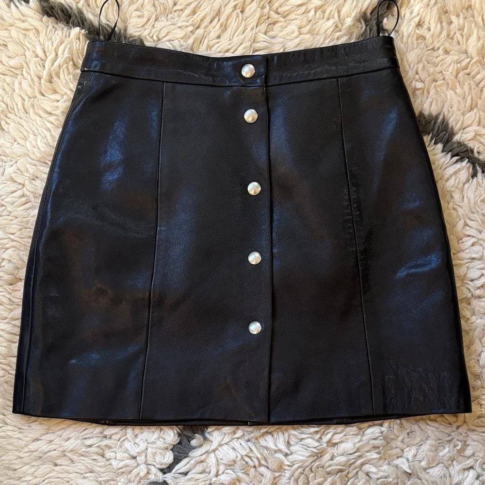 IRO Black Leather Mini Skirt